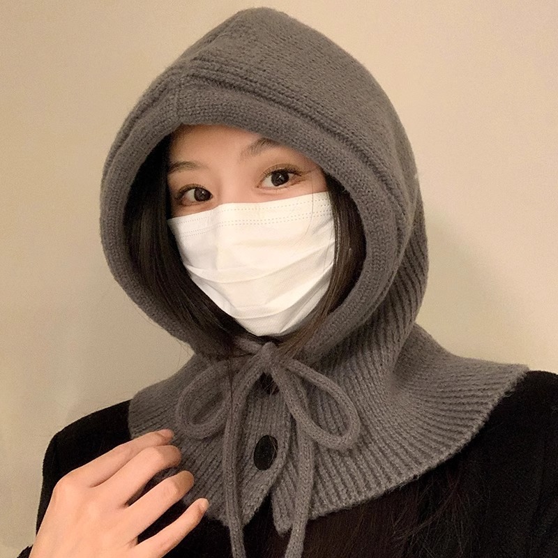 バラクラファー帽子女性秋冬保温ニット帽子マフラー一体帽子付きマフラーマフラーマフラーマフラー|undefined