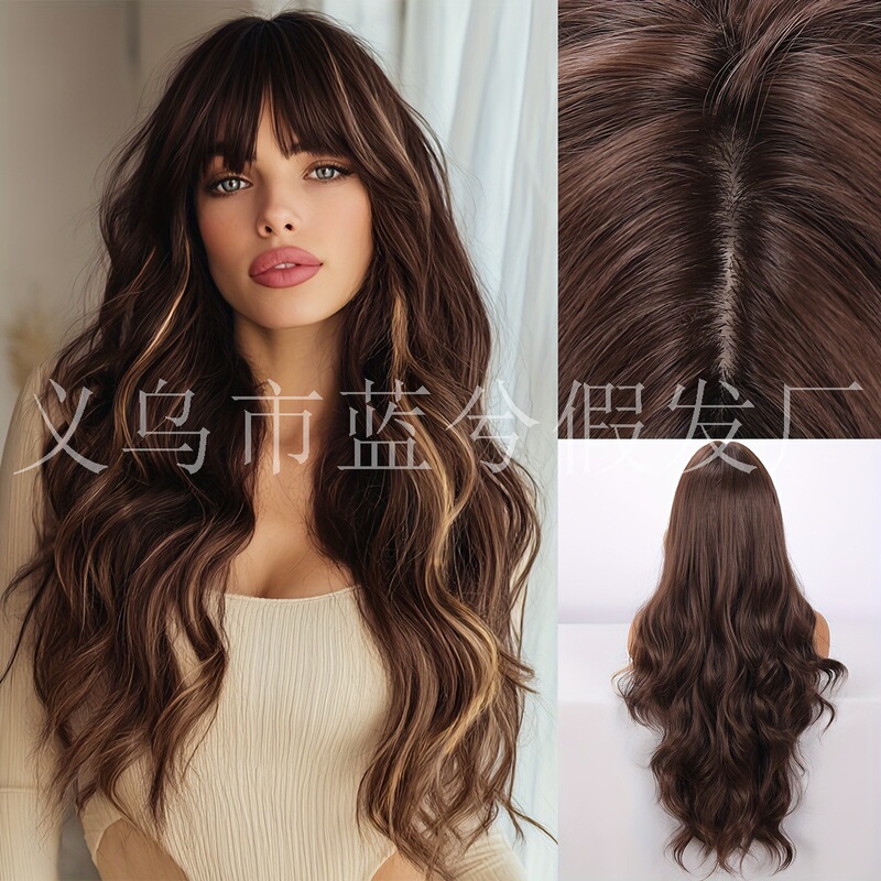 European and American Fashion Wigs for Women, Trendy Wool Curly Brown Long Curly Hair, Exclusively for Cross-Border Sales, Factory Direct Supply, New Models European and American Fashion Wigs for Women, Trendy Wool Curly Brown Long Curly Hair, Exclusively for Cross-Border Sales, Factory Direct Supply, New Models