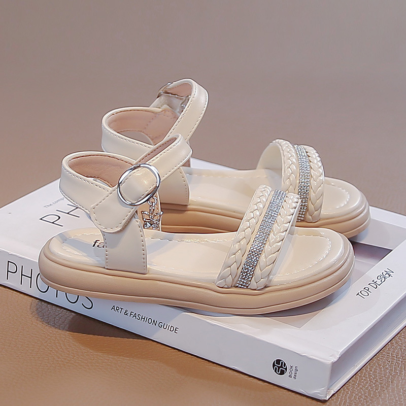 Zapatos romanos de suela suave para niños 2026 verano nuevos zapatos de playa de moda para niñas, zapatos de princesa de dedo abierto para niños grandes image 7