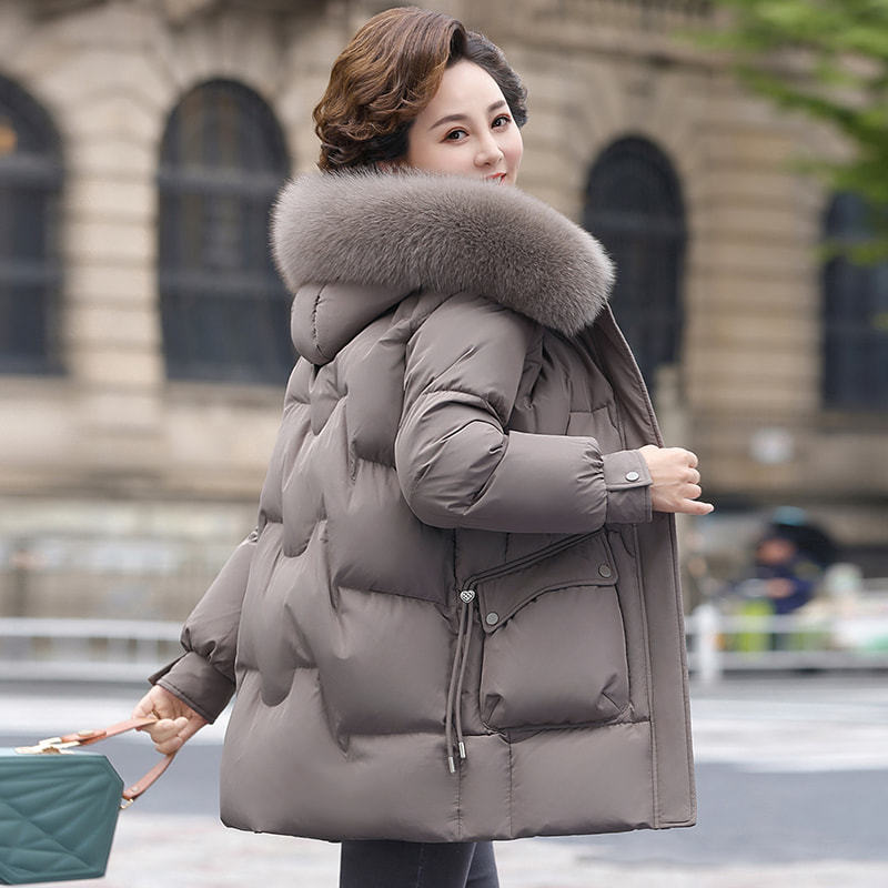 Mother's Winter Down Jacket Western-style Noble Small Middle-aged and Elderly Women's plus size Cold-proof Cotton-padded Jacket Warm Jacket