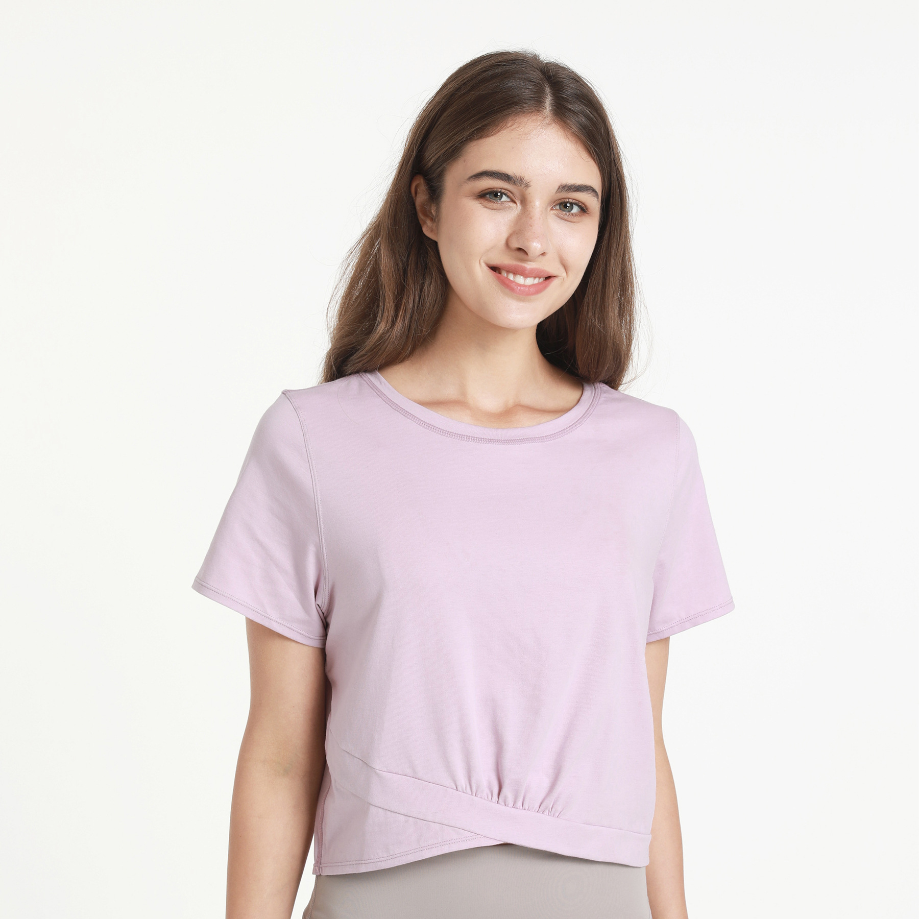 現(xiàn)貨，lulu同款跑步健身彈性寬松短袖女運(yùn)動(dòng)瑜伽服上衣新款T恤