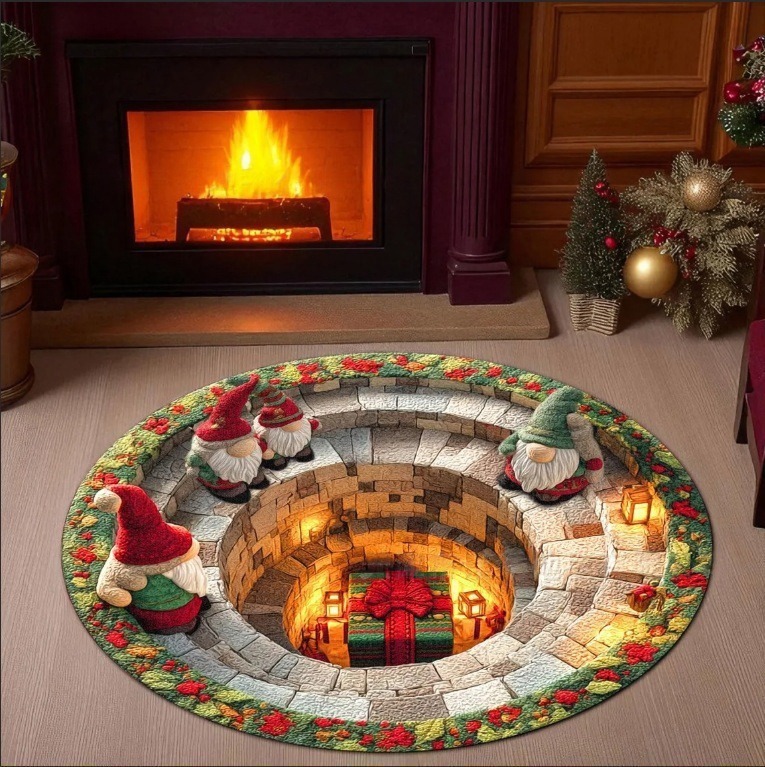 Navidad transfronteriza sala de estar gran área alfombra de terciopelo de cristal alfombra 3D alfombra de decoración de perlas visuales estereoscópicas image 23