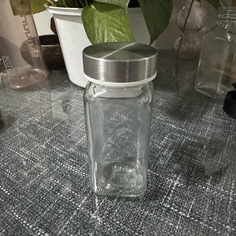 Botella de condimento de venta caliente de comercio exterior cubierta de bambú cubierta de madera de acacia cocina condimentar pimienta salpicada de vidrio condimento frasco combinación
