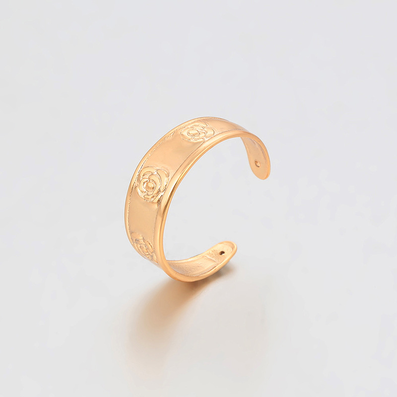 Xuping simple anillo abierto de moda transfronteriza europea y americana estilo retro rosa temperamento pequeño anillo de cola fábrica al por mayor