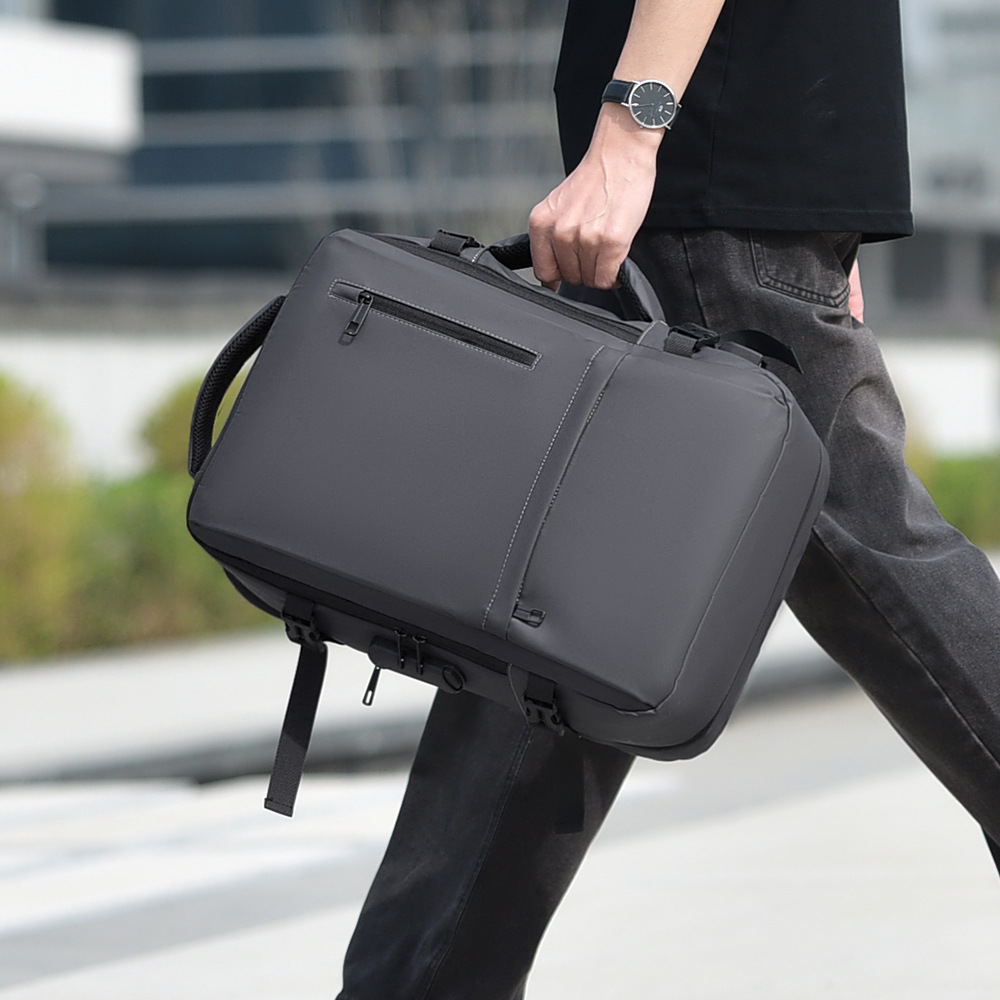 Mochila de hombro simple de color sólido 2025, bolsa de negocios expandible de gran capacidad, bolsa de viaje de viaje casual