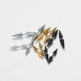欧美个性朋克超酷恶魔长款尖锥耳骨钉耳垂钉不锈钢耳钉穿刺铆钉