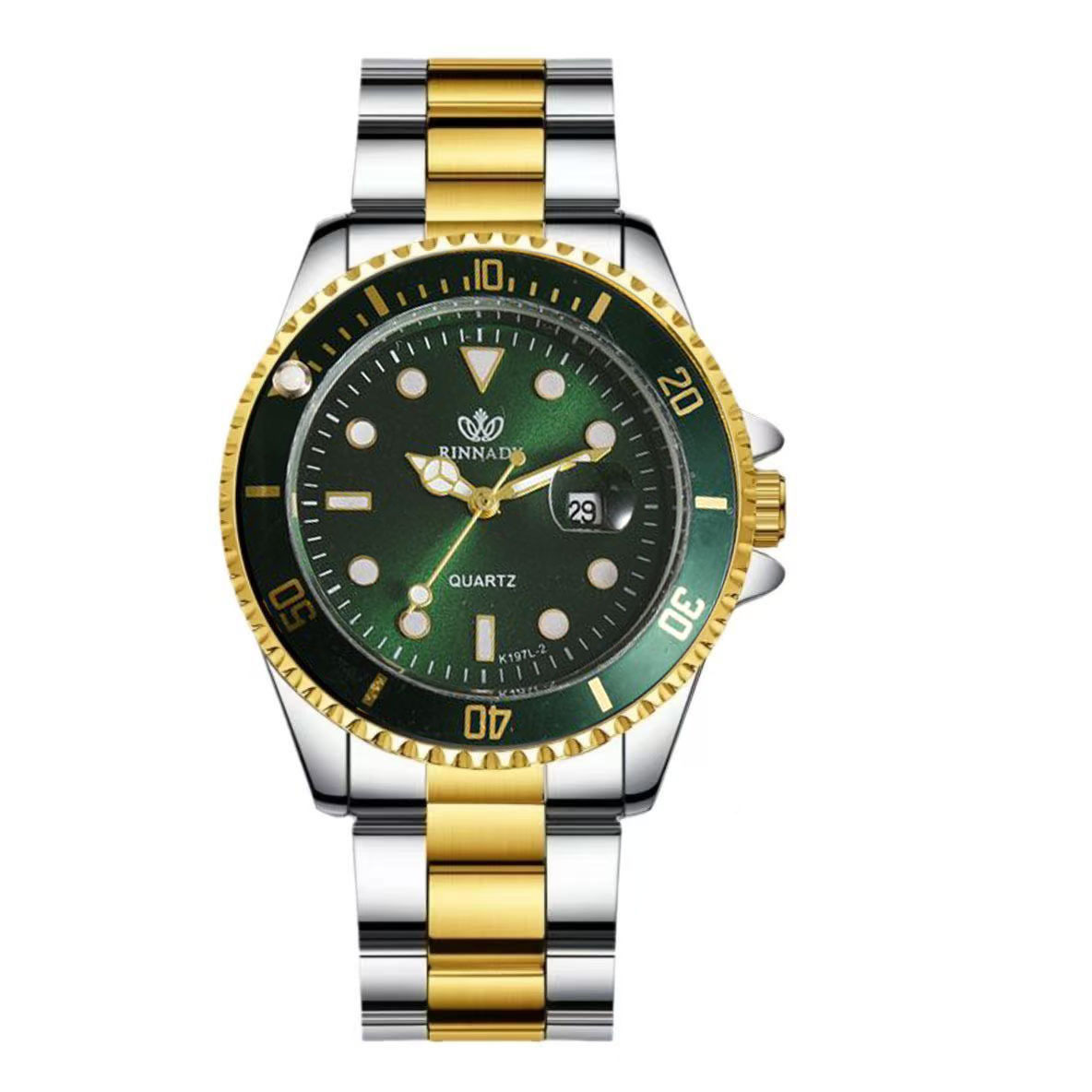 Green Ghost Black Ghost Water Ghost Series Relojes impermeables de moda Pareja Cinturón de acero Reloj automático no mecánico para hombres y mujeres del mismo estilo