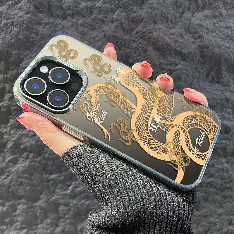 Aplicable iPhone16promax caja del teléfono rojo año de la serpiente 12 Apple 15pro nicho 13 año nuevo 14plu11