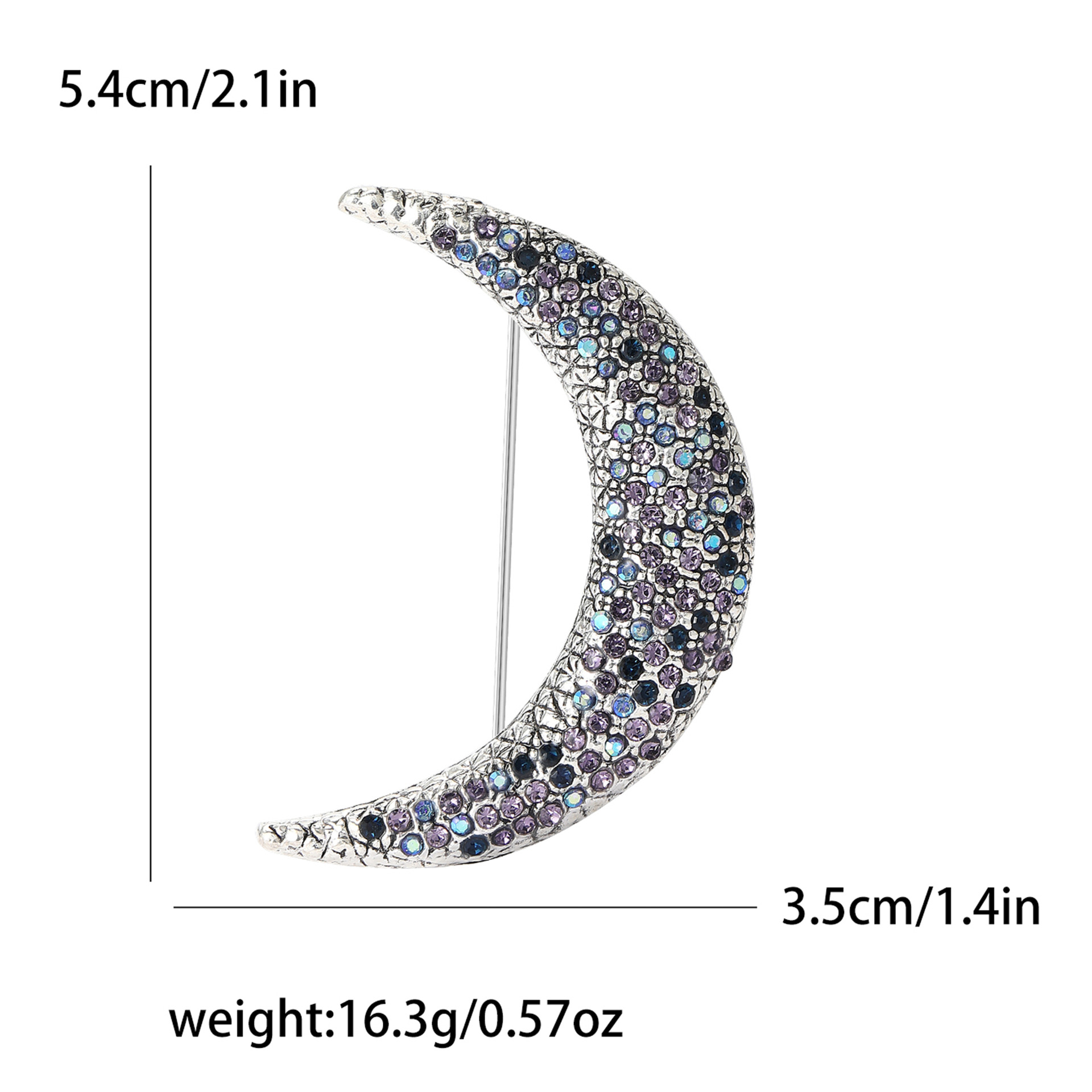Rhinestones Inlay Material Retro Pin Moon Alloy Rhinestones Women's Corsage Brooches