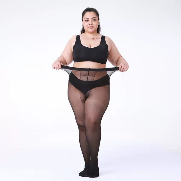 Cross-Border T-Crotch Plus-Size Stockings for Foreign Trade, European and American Style, for Plus-Size Women, Extra Large Size, Thin Style for Spring and Autumn, Amazon Women's Pantyhose
