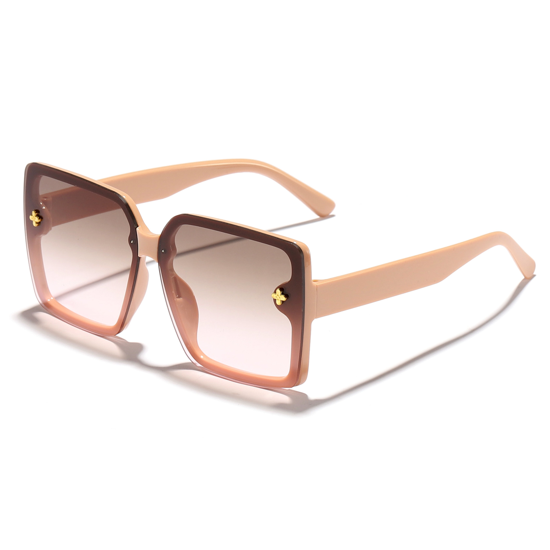 2024 Cross-border Europa y Estados Unidos nuevas gafas de sol pequeñas con cara de marco, gafas de sol de sombra al aire libre de película de PC de sentido avanzado, fotografía callejera personalizada