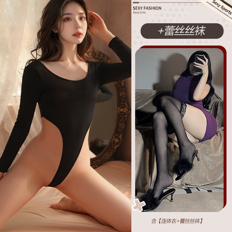 블랙 [원피스] 블랙 찢어진 양말