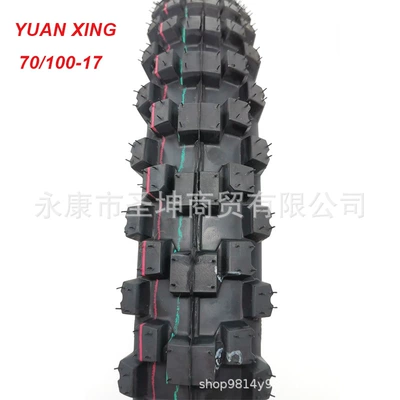 Yuanxing Off-Road Tire 70/ 100-17inch Inner and Outer Tire for Motorcycle Racing, High Tooth Pattern, Wear-Resistant, Cross-Border