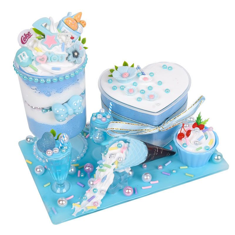 작은 디저트 세트 (블루)