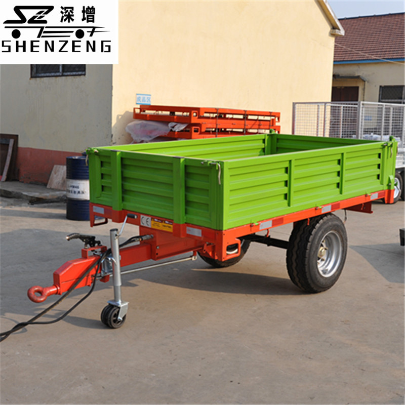 2欧式自卸拖车 农用自卸拖车 拖拉机牵引拖斗 后翻挂车