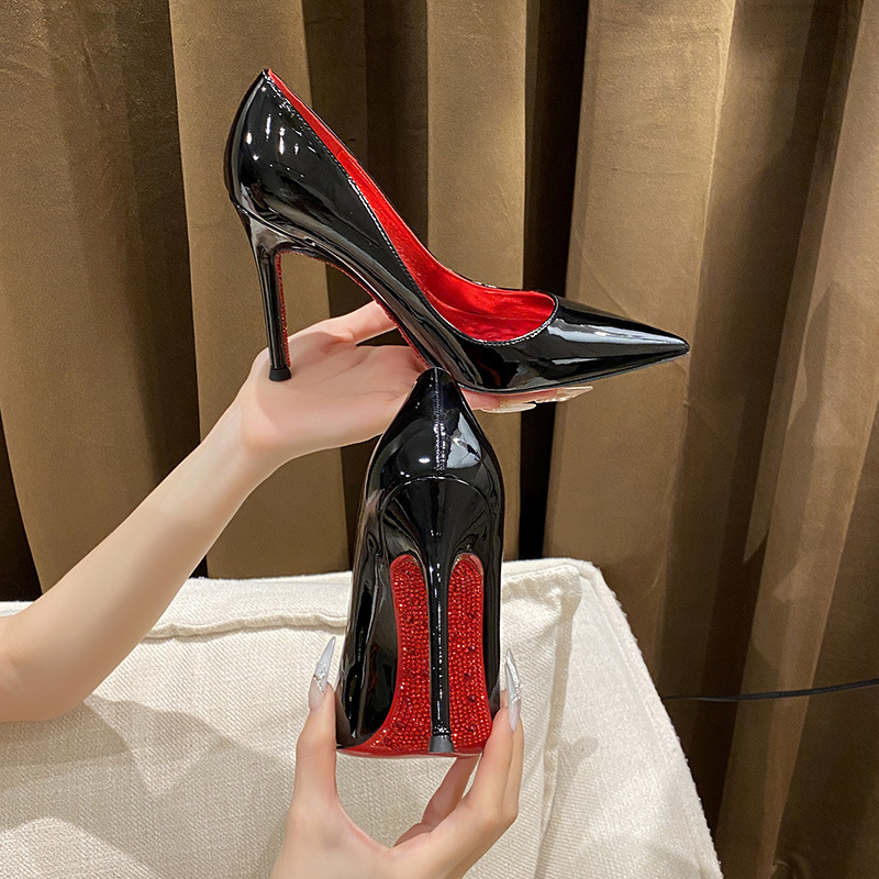 High heels with rhinestones stiletto heels