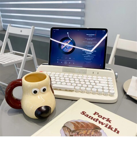 Leader Dog Hand-painted Ceramic Cup Creative Mug Children's Cute Breakfast Milk Oatmeal Cup Large Capacity Water Cup