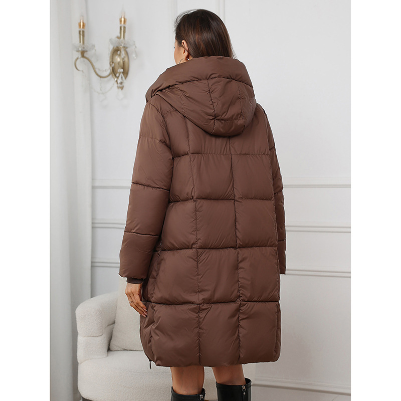 2024 New Autumn and Winter Mid-Length Thickeneded Upgraded Large Size Fashionable Casual Hooded Pure Color Cotton Jacket for Women 2024 New Autumn and Winter Mid-Length Thickeneded Upgraded Large Size Fashionable Casual Hooded Pure Color Cotton Jacket for Women