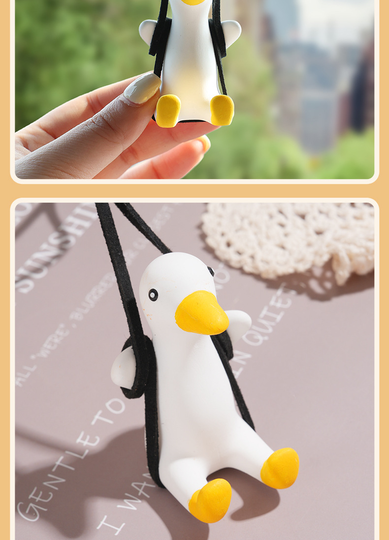 Car Interior Decoration Cross-Border Trade Car Hanging Ornaments Car Swing Duck White Slim Hanging Decoration Aromatherapy Car Accessories