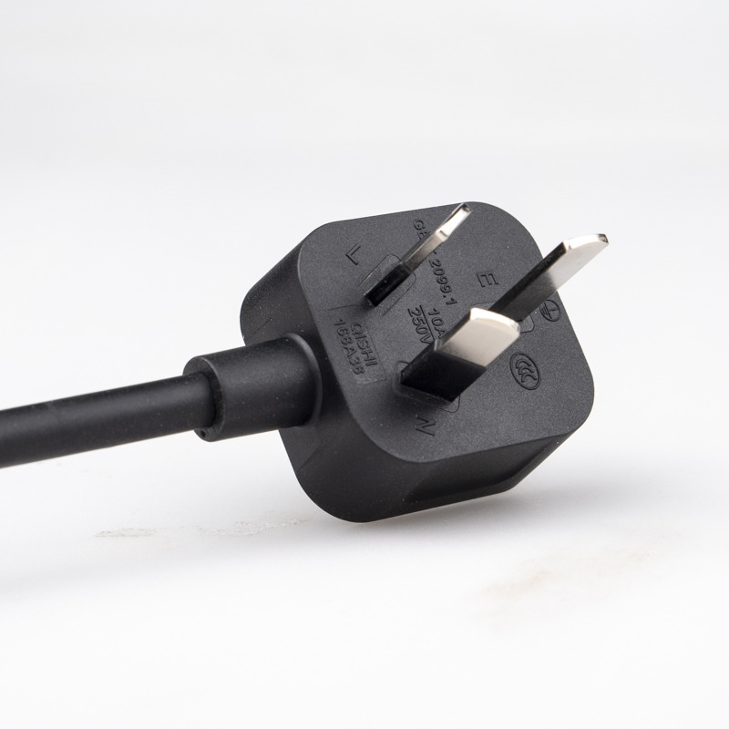 新标准国标电源线四方形小米款电源线半绝缘国标三插电源线