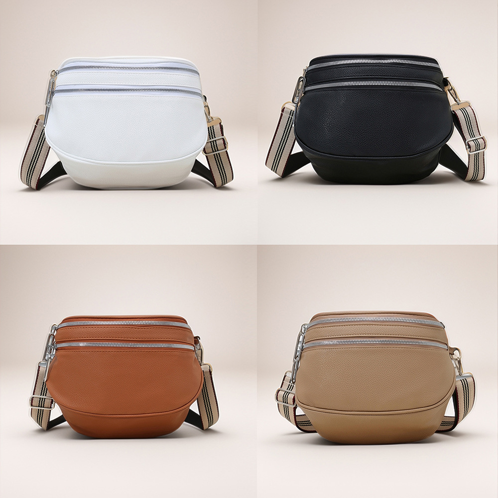 2025 retro de alta gama, doble cremallera, gran espacio, bolso de pecho de todo fósforo, bolso de hombro para mujer de viaje al por mayor