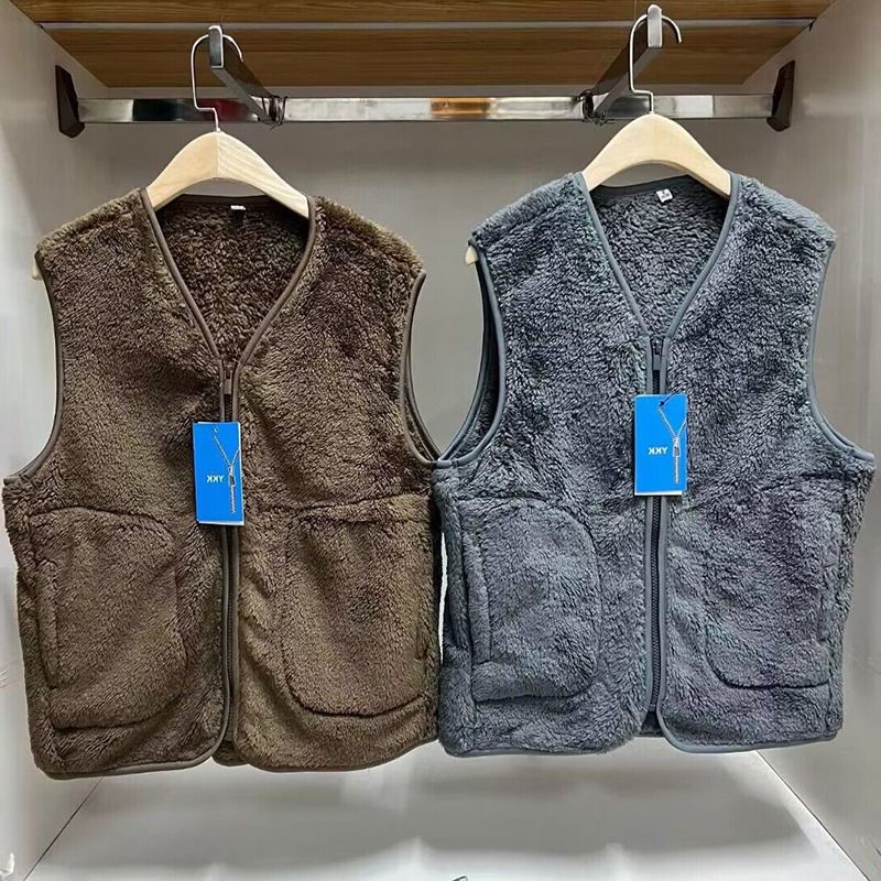 Autumn and Winter Couple's Imitation Lamb Fleece Fleece V-neck Sleeveless Vest Vest Vest 441087 Autumn and Winter Couple's Imitation Lamb Fleece Fleece V-neck Sleeveless Vest Vest Vest 441087