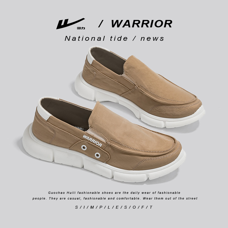 Zapatos de lienzo ligeros y cómodos de mediana edad simple transpirable zapatos de solos perezosos versátiles fácil de desprender zapatos casuales con suela gruesa