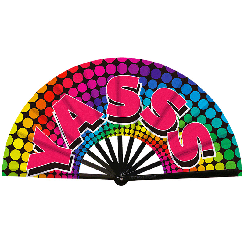 Abanico Plegable de Kung Fu de Plástico, Colorido, para Conciertos y Fiestas