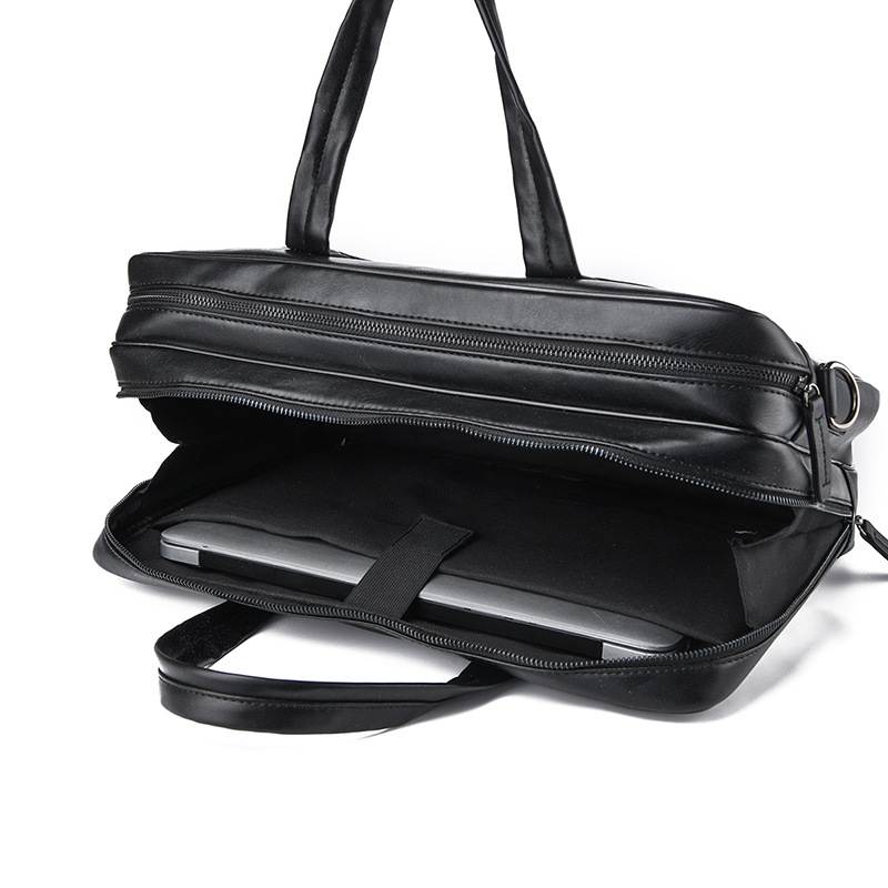 Fábrica al por mayor de los hombres maletín de negocios de cercanías simple de gran capacidad computadora crossbody multi-capa de viaje de negocios bolsa de archivo
