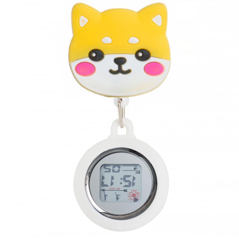 Reloj de enfermera de estiramiento multifuncional luminoso fuerte reloj colgante reloj electrónico digital retráctil de dibujos animados lindo clip cronómetro reloj de bolsillo