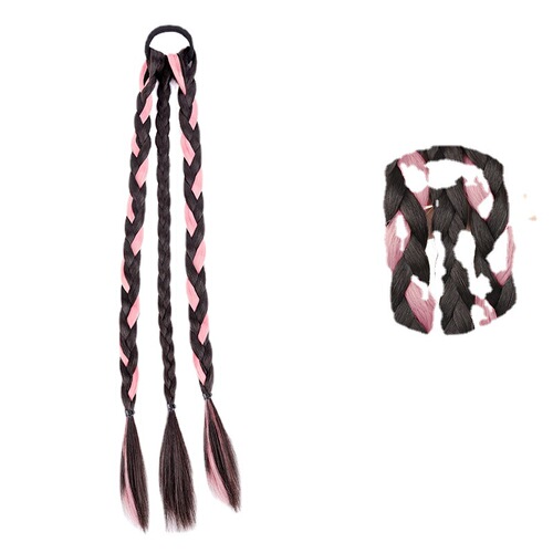 y2k hot girl braided double ponytail wig braids boxer braids dreadlocks hair accessories twist braids wig fake braids colorful braids