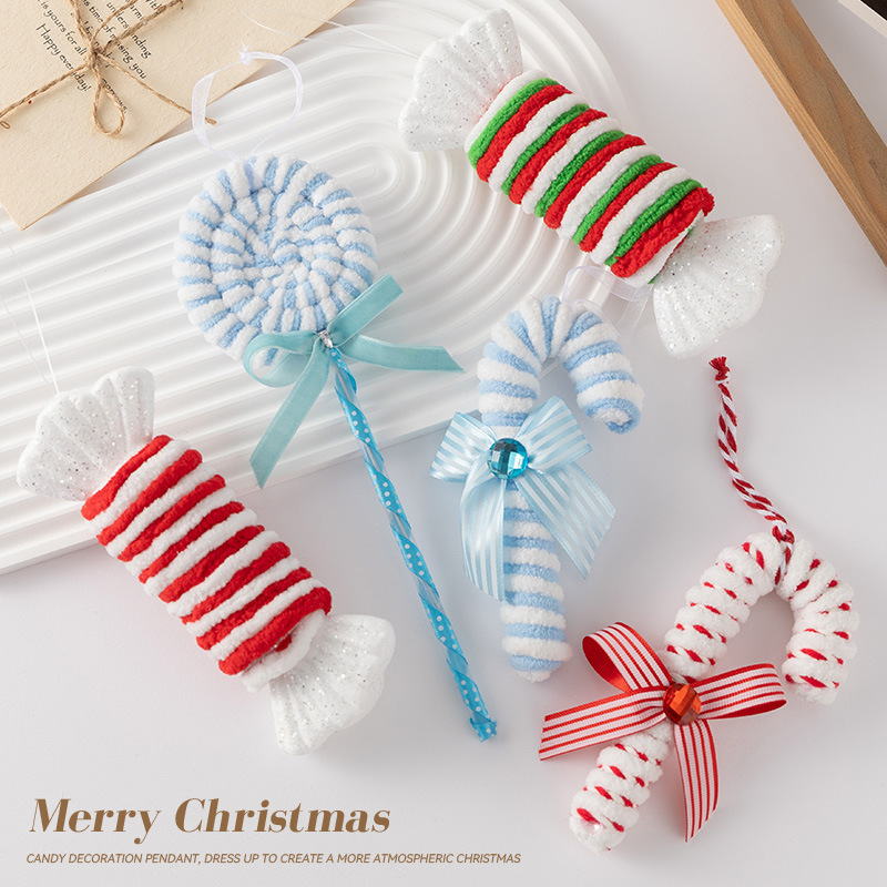 クリスマスペンダントクリスマスツリー装飾アクセサリークリスマスキャンディー松葉杖クリエイティブギフトシミュレーションバブルおもちゃ卸売|undefined