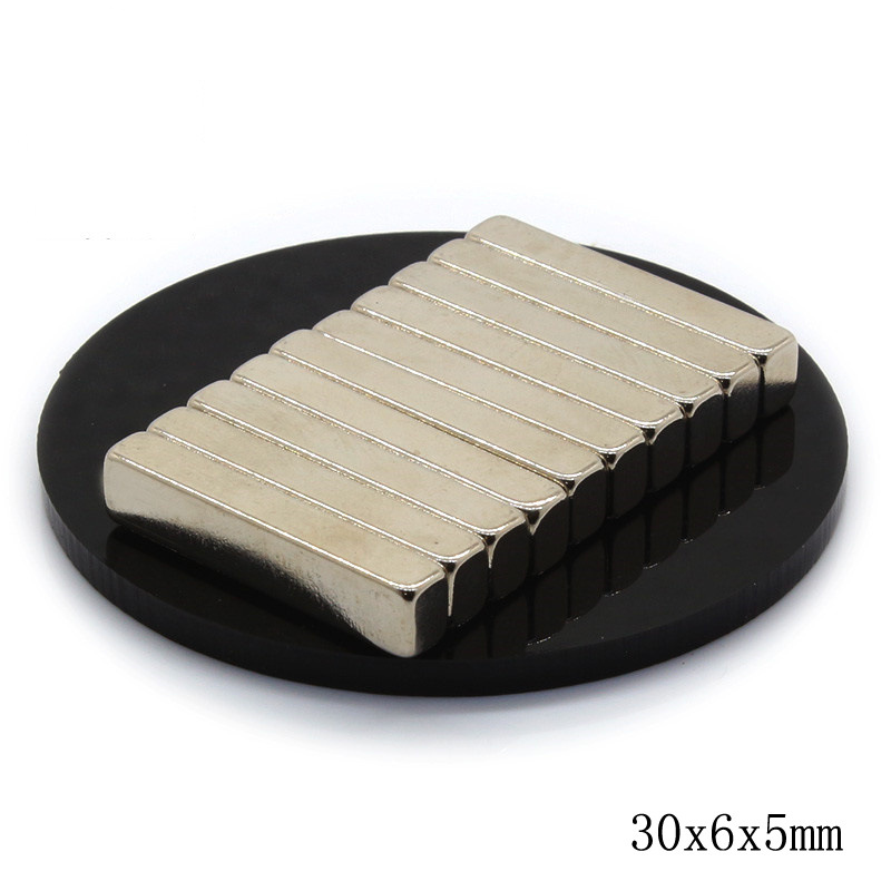 F30x6x5mm烧结钕铁硼强力磁铁 稀土磁钢镀镍磁铁条30*6*5mm长方形
