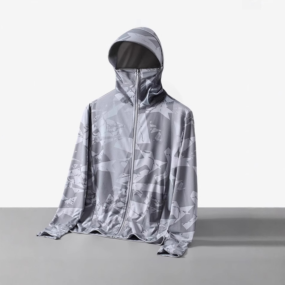 Camouflage Ice Silk Sun Protection Clothing Men's Summer Thin UV Protection 2025 New Camouflage Fishing Professional Sun Protection Clothing Men's