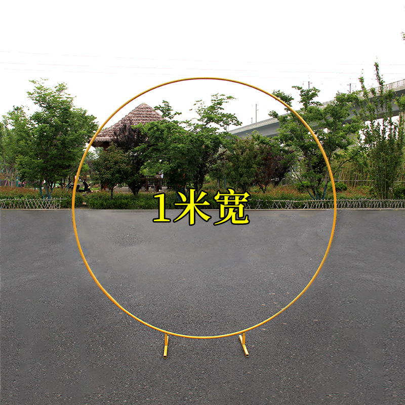 Accesorios de boda hierro forjado de un solo poste anillo estante de boda al aire libre balloon fiesta arco redondo guía de diseño de escena