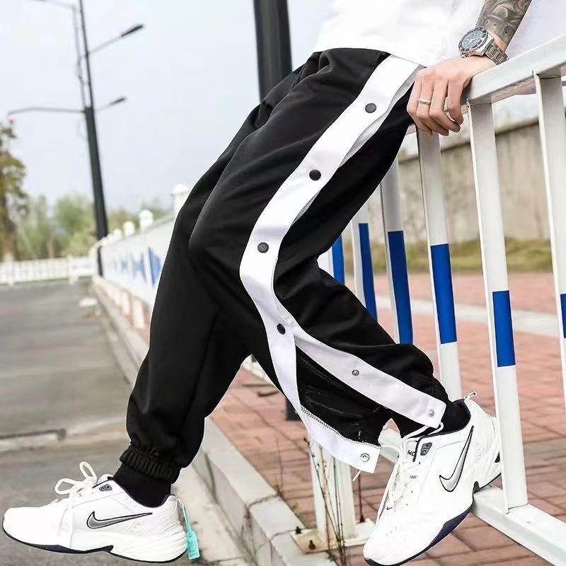Breasted pants full open long pants men's spring and summer casual loose ankle-tied CBA training second off basketball sports pants