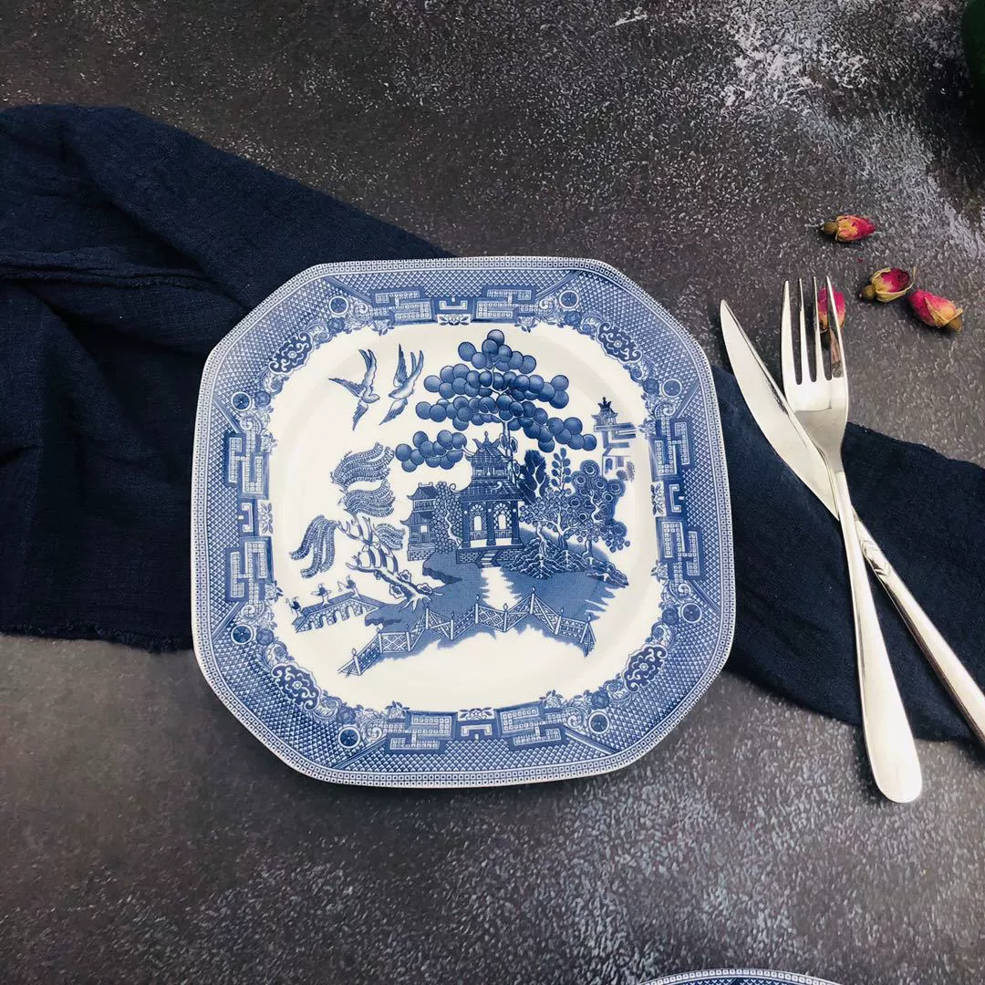Tableware for home use, blue and white set, Chinese style