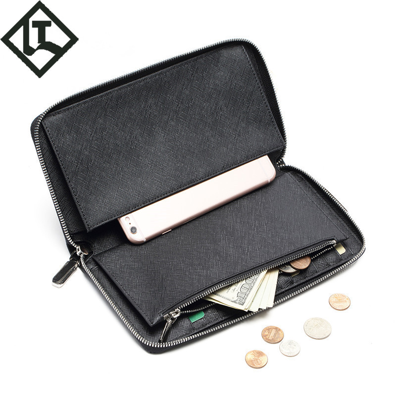 手拿包女 多功能牛皮真皮女包 潮流时尚韩版拉链rfid长款钱包