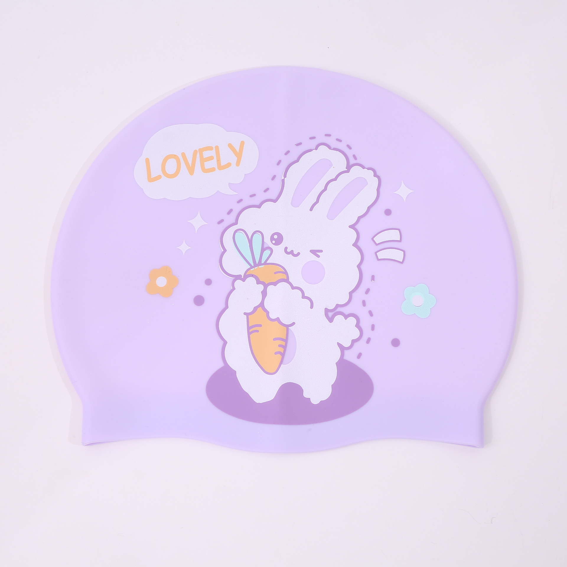 Gorro de baño de dibujos animados de silicona para niños, cabello largo para niñas, protección para los oídos impermeable, sin estrangulamiento, lindo gorro de natación, equipo de natación