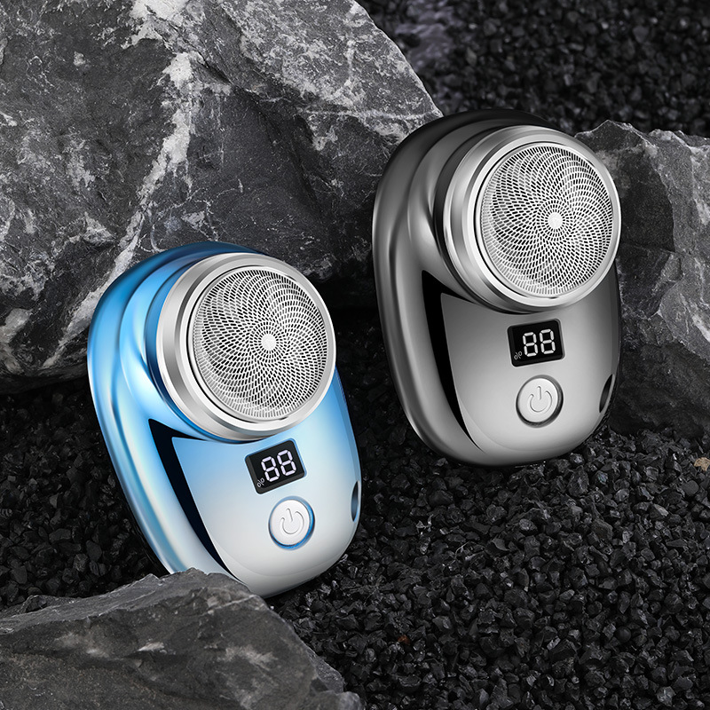 2023 new mini electric shaver, small portable digital display razor, powerful charging shaver for men
