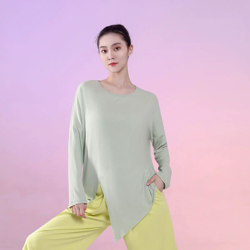 Танцевальный костюм Одежда для современных танцев Мужская и женская одежда для выступления в джазе и латинском балете Элегантный топ с большим разрезом