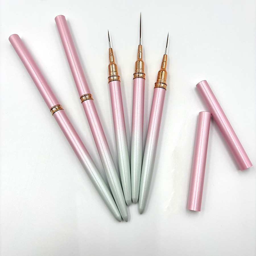 Nuevo juego de 5 bolígrafos de uñas en polvo nacarado herramientas de pintura al por mayor bolígrafo de dibujo de uñas bolígrafo pintado tienda de uñas