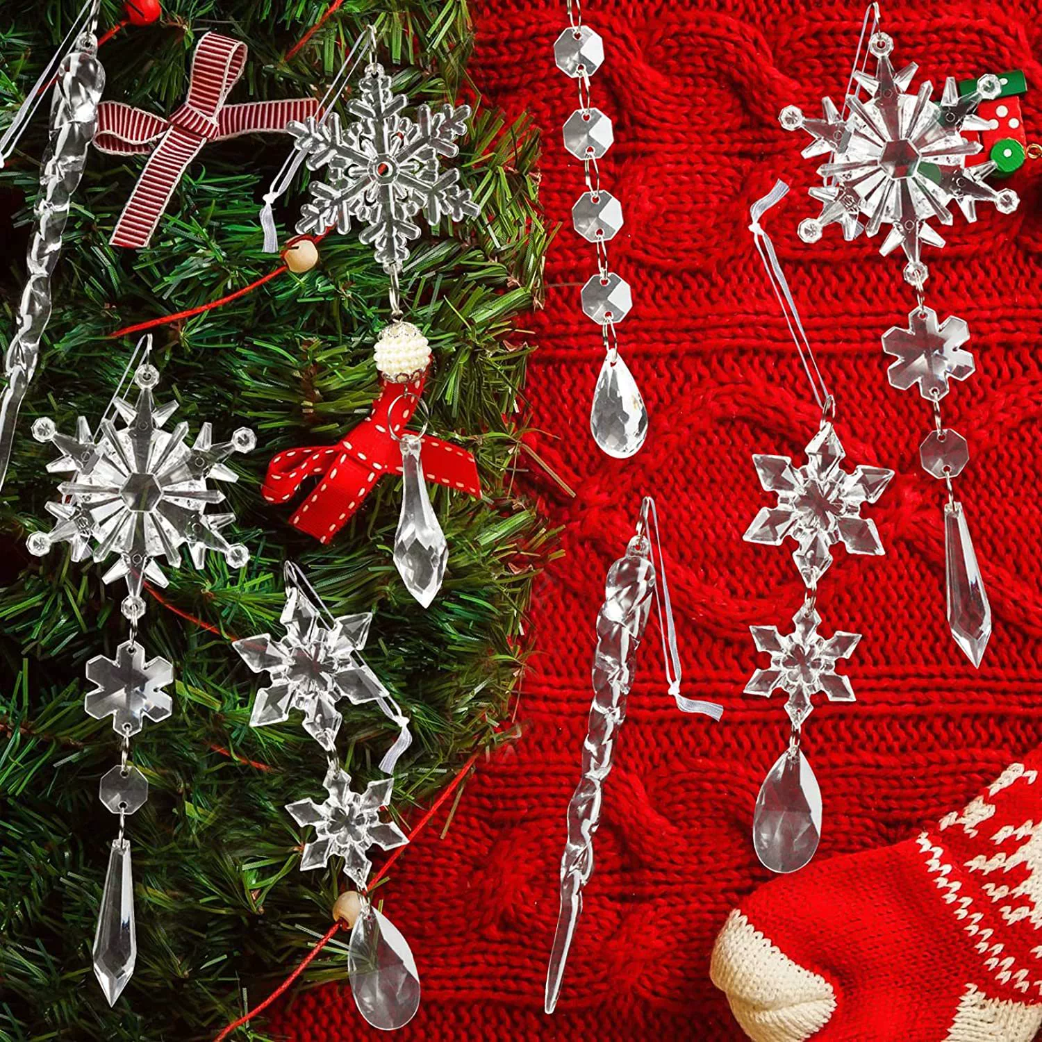 梓诚 Christmas transparent acrylic decorations, 2023 collection, with snowflakes