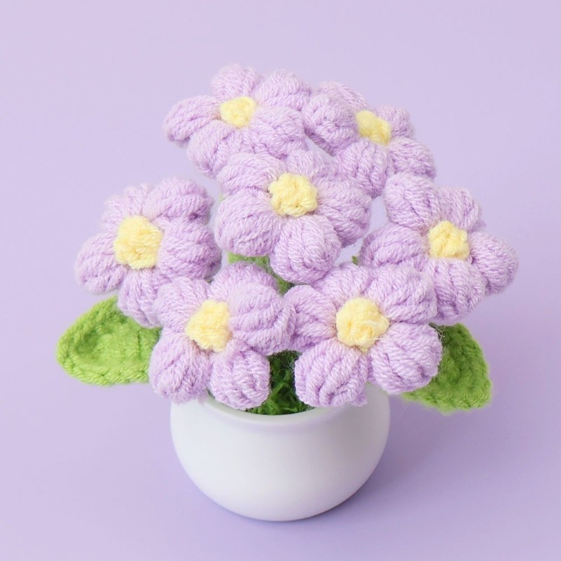 完成したウールひまわり鉢植えスズラン造花チューリップデスクトップ装飾品バレンタインデー教師クラスメートギフト|undefined