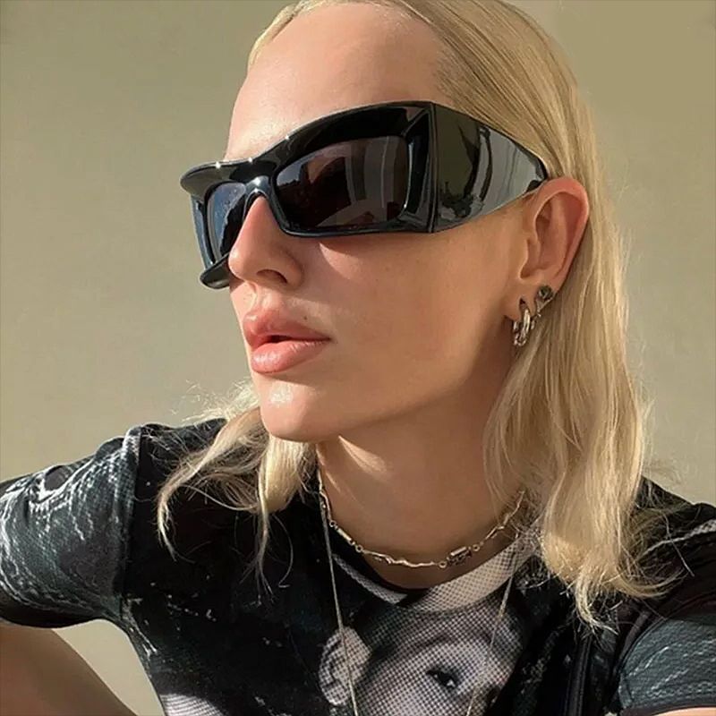 Oversized Frame European and American Sunglasses 2023 New Stylish Cycling Sports Y2K Trendy Sunglasses Cross-Border Sunglasses