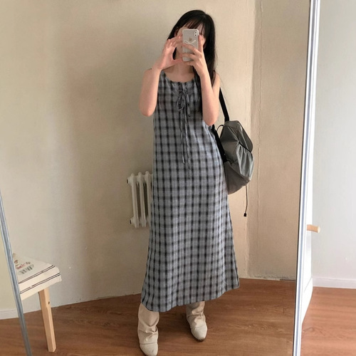 Korean chic summer new product sweet and gentle style strapless sleeveless dress vest long skirt summer