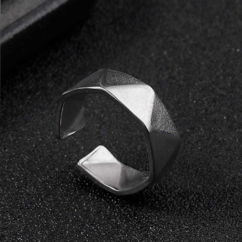 7g Weight Open Rings Classification 1 Piece Quantity Hip-Hop Retro Solid Color 304 Stainless Steel Polishing Men's Open Rings