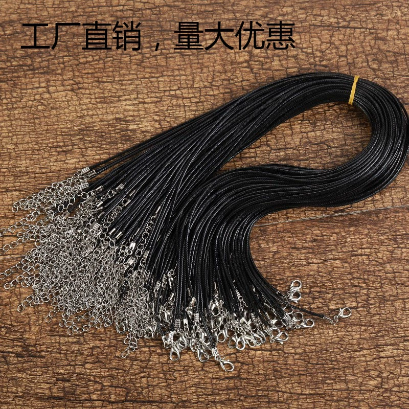 Трансграничные горячие продажи diy кожаные веревки ожерелья корейские восковые веревки цепные шнуры омары пряжки восковая нить кожаные веревки аксессуары для ожерелья