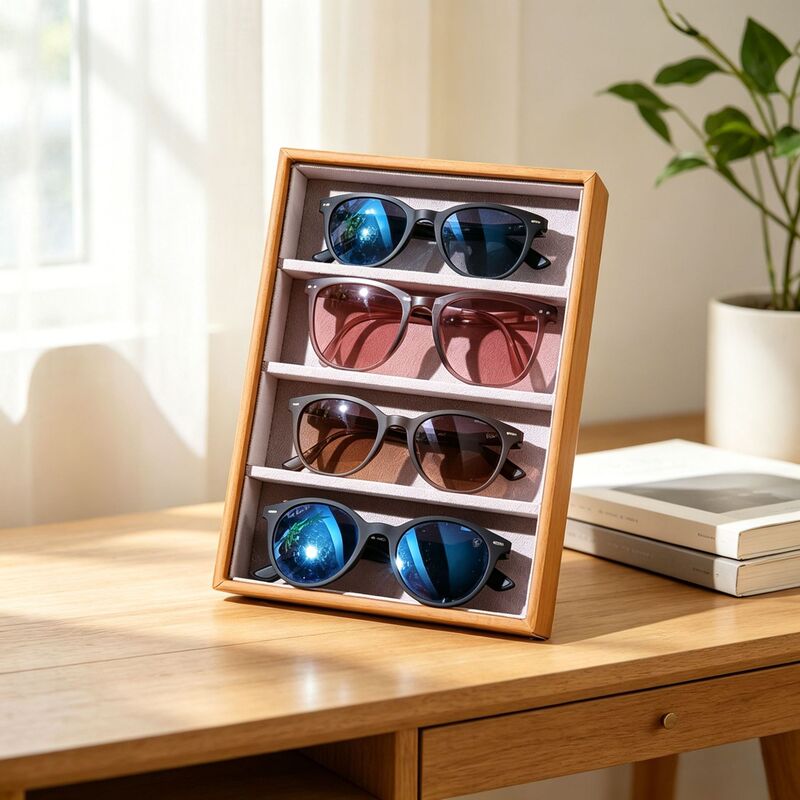 4-Compartment Eyeglasses Store Counter Shelf Display Stand for Glasses and Sunglasses, Vertical Display Box, Storage Box, Eyeglasses Display Rack 4-Compartment Eyeglasses Store Counter Shelf Display Stand for Glasses and Sunglasses, Vertical Display Box, Storage Box, Eyeglasses Display Rack