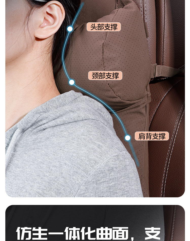 Double-Layer Car Headrest Pillow, Car Neck Pillow, Seat Lumbar Back Cushion, Car Waist Support Pillow, Driver's Headrest